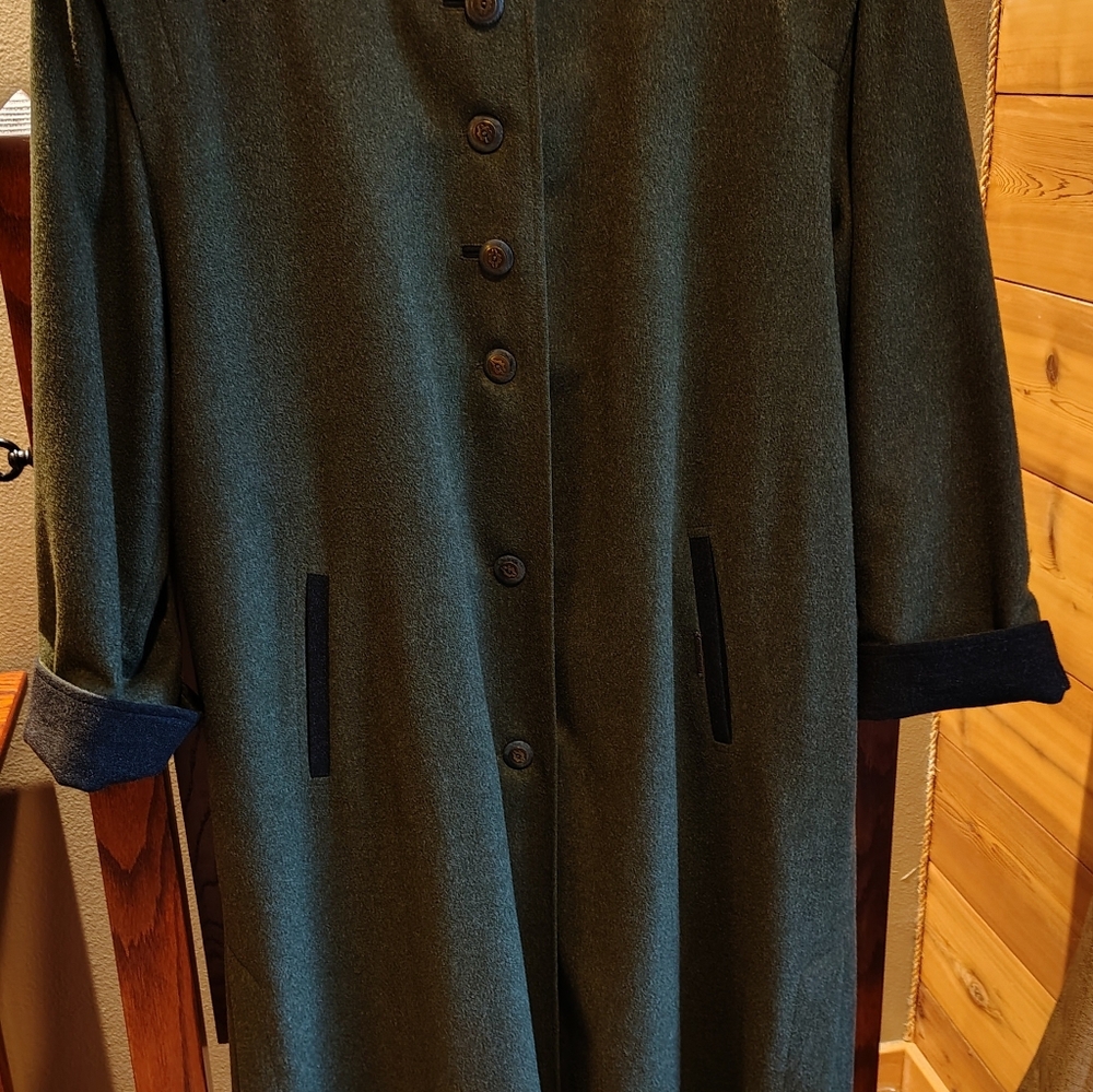 Geiger Collections Maxi Lightweight Wool Coat Vintage Pre Owned Size 38 EU